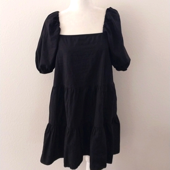H&M Women's Black Puffed Sleeve Dress Size XS - Picture 8 of 8